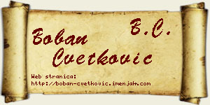 Boban Cvetković vizit kartica